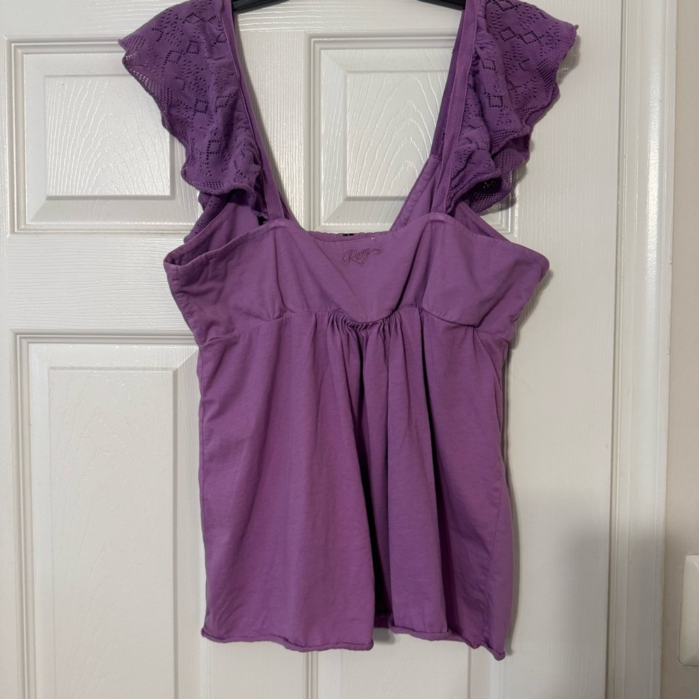 Roxy Purple Ruffled Women's Top - Picture 3 of 3
